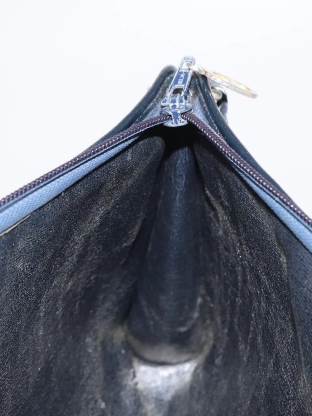 Christian Dior Trotter Canvas Shoulder Bag Navy Gold Auth 164287 - Picture 12 of 16